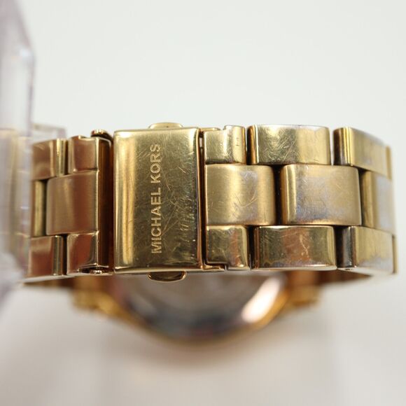 Michael Kors 42mm Watch Gold Tone MOP Dial Jewel Bezel MK5258 Stainless Steel - Picture 14 of 15